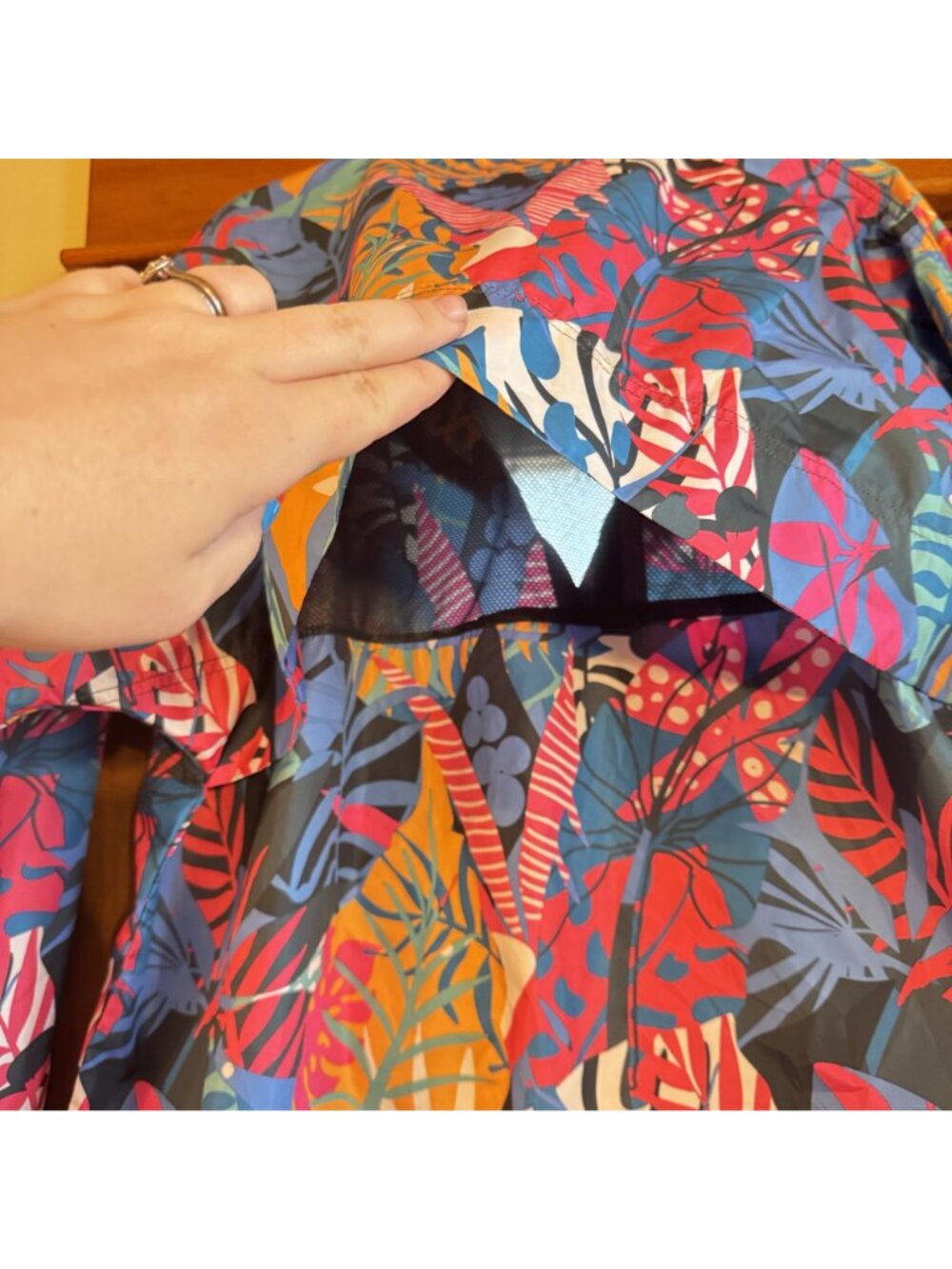 Lauren James Colorful Leaf Print Anorak Jacket Large Lightweight Rain Layer - Picture 7 of 8